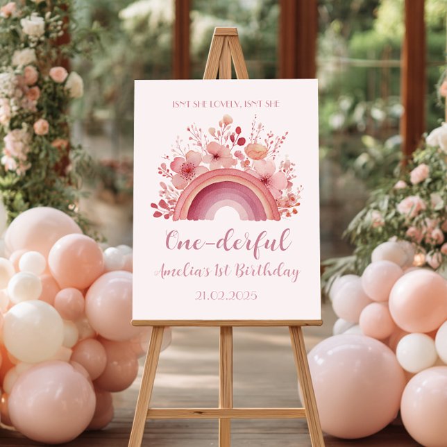 Rainbow Onederful 1st Birthday Party Welcome  Poster (Von Creator hochgeladen)