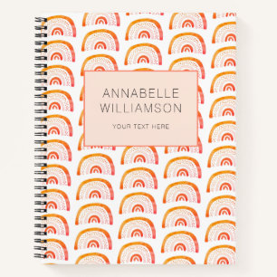 Rainbow orange boho notizbuch