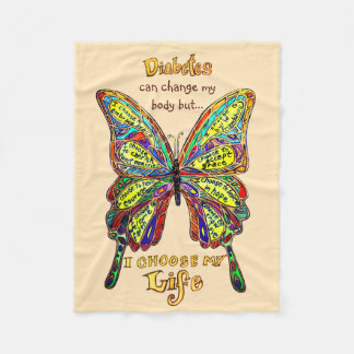 Rainbow Orange Diabetes My Life Butterfly Blankon Fleecedecke
