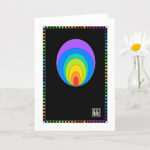Rainbow Orb auf schwarzer Grußkarte Karte