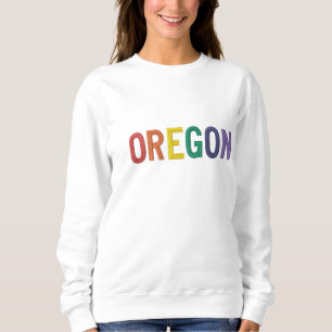Rainbow Oregon Besticktes Sweatshirt