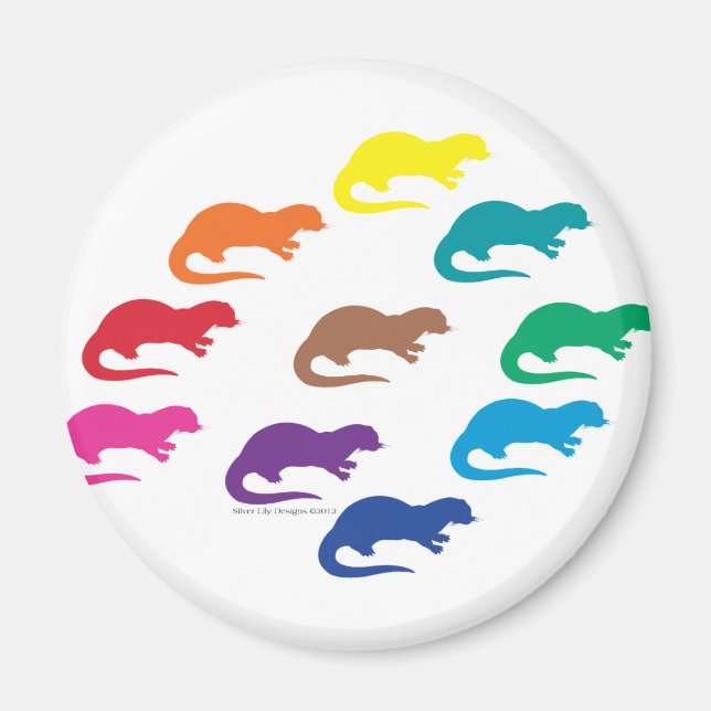 Rainbow Otters Magnet (Vorne)