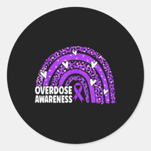Rainbow Overdose Awareness Montag Lila Ribbon Runder Aufkleber