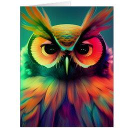 Rainbow Owl Jeden Anlaß Grußkarte
