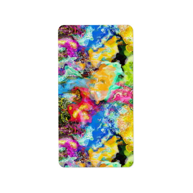 Rainbow Oyster Muschel Abstrakt Adressaufkleber (Vorne)