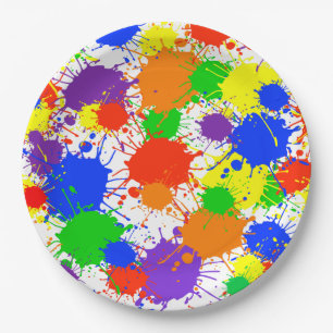 Rainbow Paint Splash Birthday Party Paper Teller
