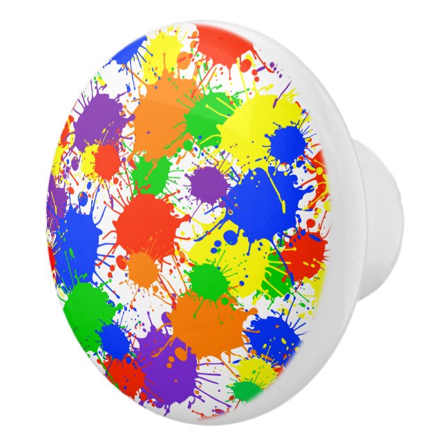 Rainbow Paint Splash Drawer Pull Keramik Knobs Keramikknauf (Rechts)