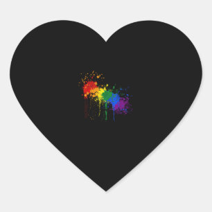 Rainbow Paint Splash Flag LGBT Prith Month T - Shi Herz-Aufkleber