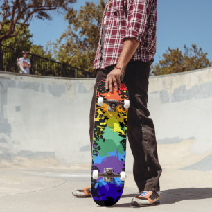 RAINBOW PAINT SPLASH GRAFFITTI SKATEBOARD