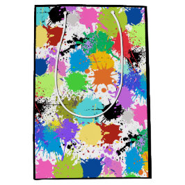 Rainbow Paint Spritzer Artist Gift Bag Mittlere Geschenktüte