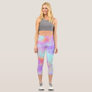 Rainbow Paint Spritzer Capri Leggings