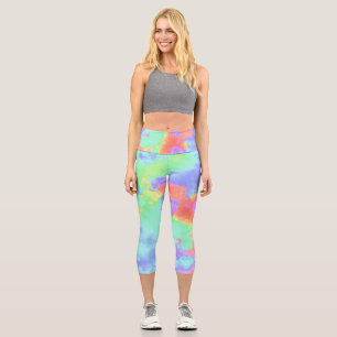 Rainbow Paint Spritzer Capri Leggings