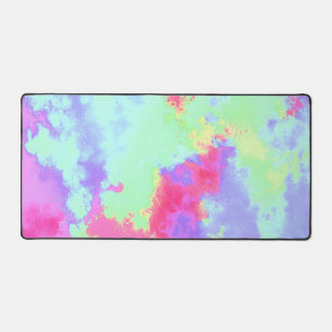 Rainbow Paint Spritzer Effect Green pink Schreibtischunterlage