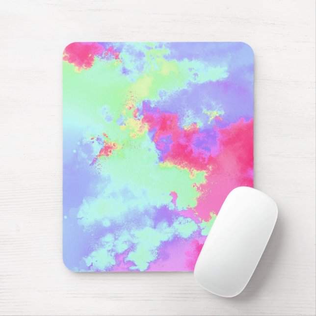 Rainbow Paint Spritzer Effekt Rosa grün Mousepad (Mit Mouse)