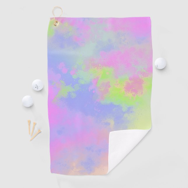 Rainbow Paint Spritzer Golfhandtuch (Insitu)
