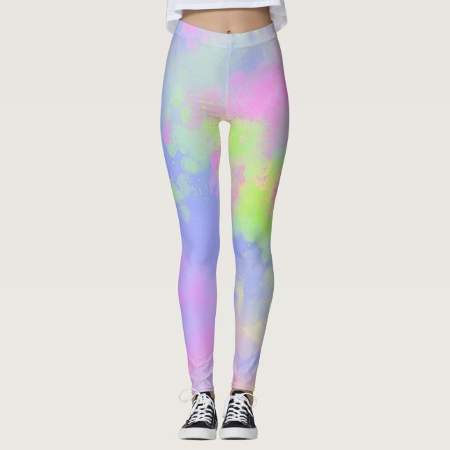 Rainbow Paint Spritzer Leggings (Vorderseite)