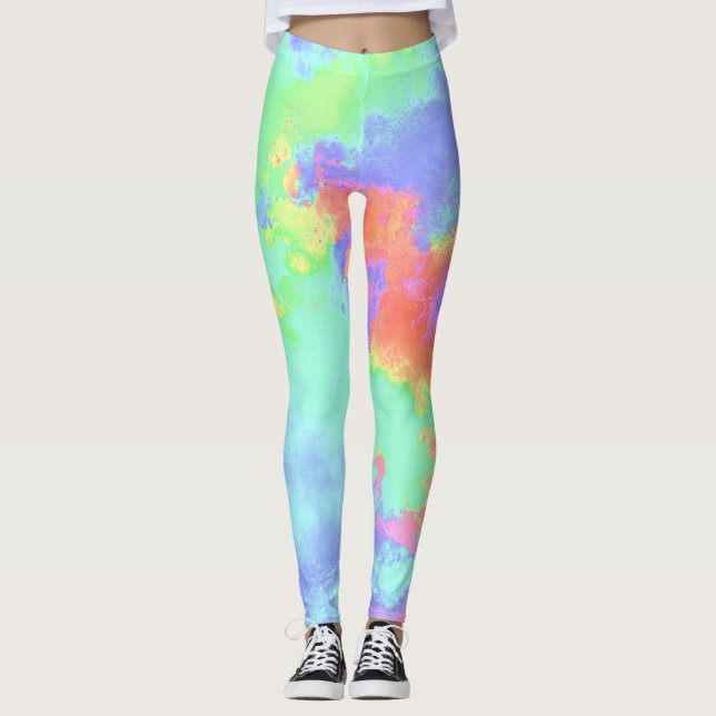 Rainbow Paint Spritzer Leggings (Vorderseite)