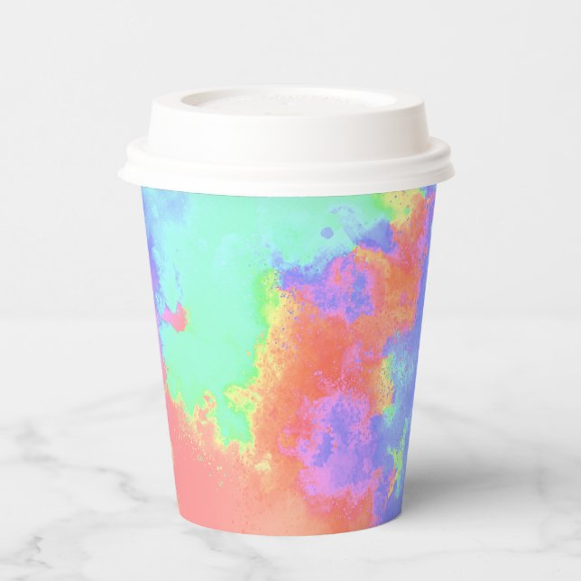 Rainbow Paint Spritzer Pappbecher (Links)