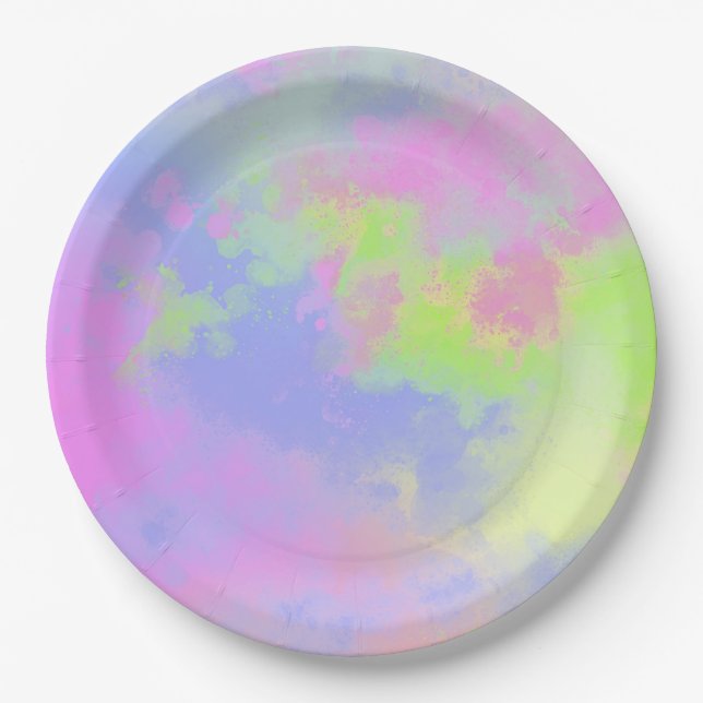 Rainbow Paint Spritzer Pappteller (Vorderseite)