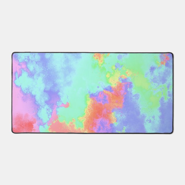 Rainbow Paint Spritzer Schreibtischunterlage (Vorderseite)