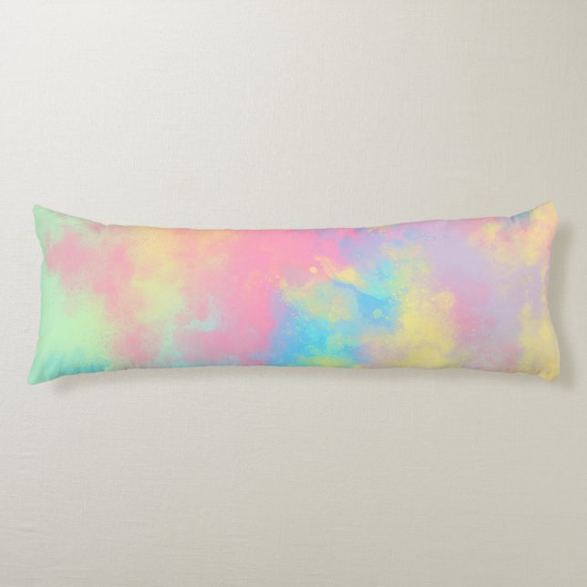 Rainbow Paint Spritzer Seitenschläferkissen (Vorderseite)