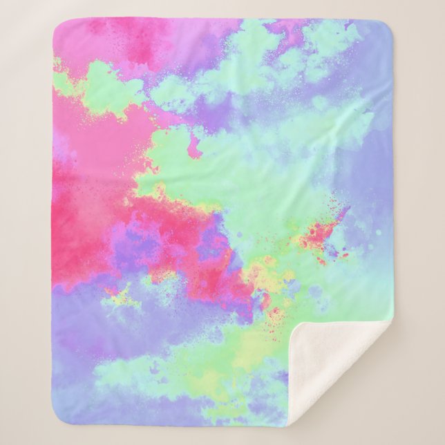 Rainbow Paint Spritzer Sherpadecke (Vorderseite)