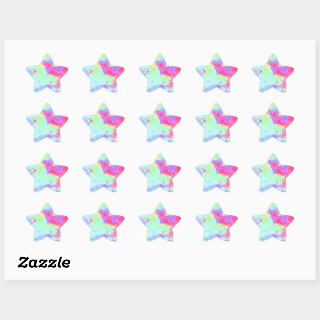Rainbow Paint Spritzer Star Aufkleber (Blatt)