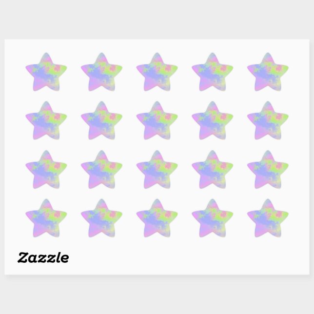 Rainbow Paint Spritzer Star Aufkleber (Blatt)
