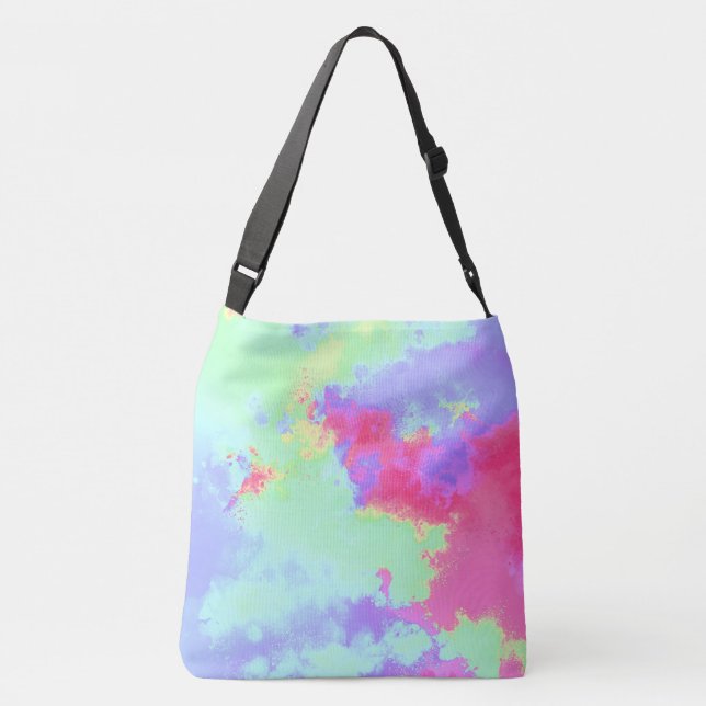 Rainbow Paint Spritzer Tragetaschen Mit Langen Trägern (Rückseite)