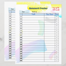Rainbow Paint Student Hausaufgaben Tracker