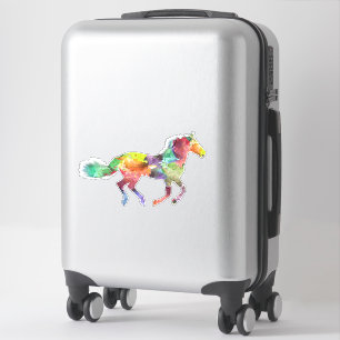 Rainbow Painted Horse Custom-Cut Vinyl Sticker