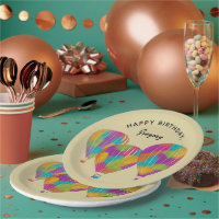 Rainbow Painted Hot Air Balloons Personalisiert