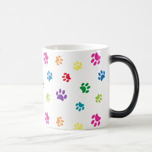 Rainbow Painted Paw Prints Verwandlungstasse