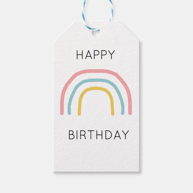 Rainbow Painting Birthday Gift Tags Geschenkanhänger (Vorderseite)