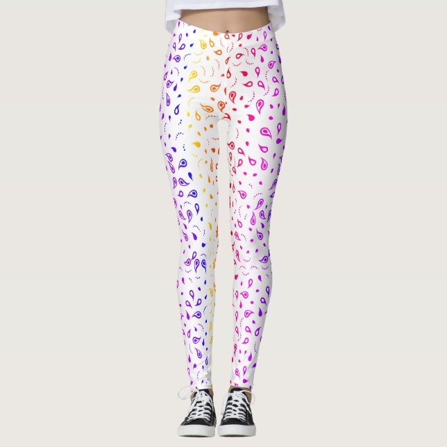 Rainbow Paisley Print Leggings (Vorderseite)