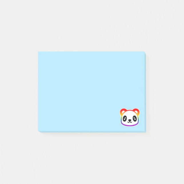 Rainbow Panda Post-it Klebezettel (Vorderseite)