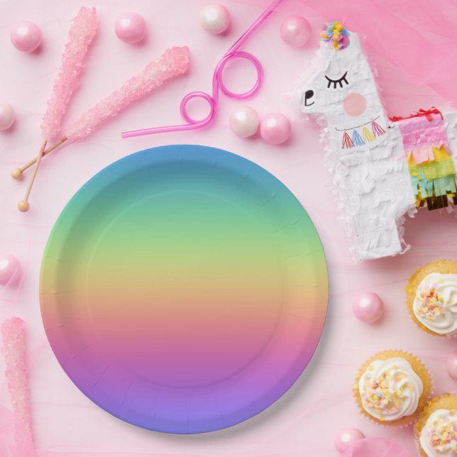 Rainbow Paper Plate Pappteller (Party)
