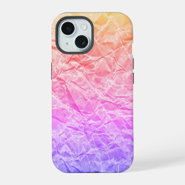 Rainbow-Papier iPhone 15 Hülle (Rückseite)