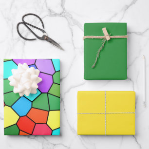 Rainbow-Papierfolien aus Hartglas Geschenkpapier Set