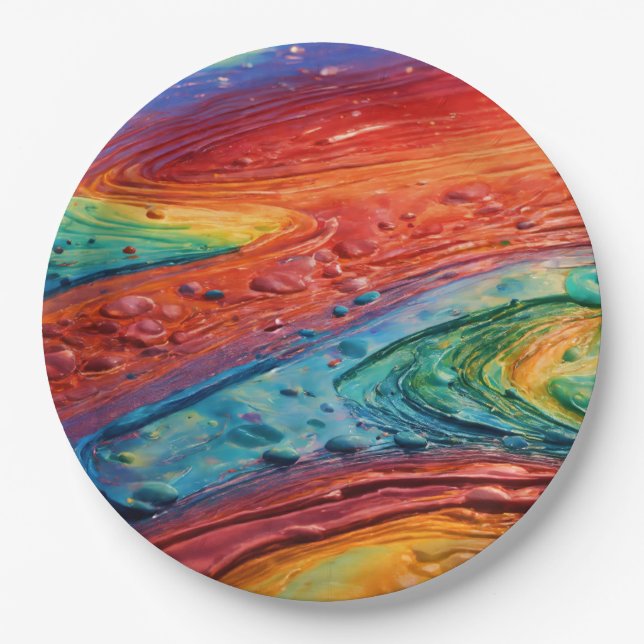 RAINBOW PAPIERPLATTE PAPPTELLER (Vorderseite)