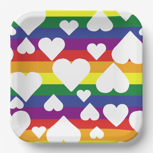 Rainbow-Papierplatte Pappteller (Vorderseite)