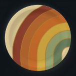 Rainbow Pappteller<br><div class="desc">Retro Regenbogendesign. Regenbogenschichten in gedämpften Farben,  orange,  rot und grün. Groovy Retro 70er Regenbogengeschenke,  Wohngestaltung.</div>
