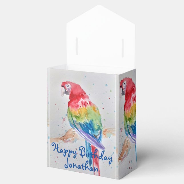 Rainbow Parrot Bird Child Birthday Cake Fevor Box Geschenkschachtel (Geöffnet)