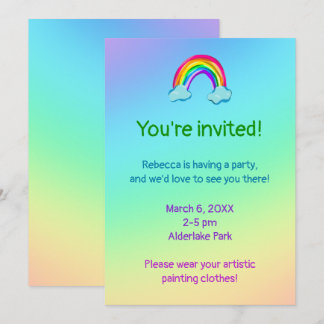 Rainbow Party Einladung