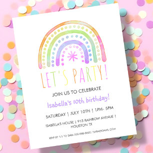 Rainbow Party Einladung zum Geburtstag
