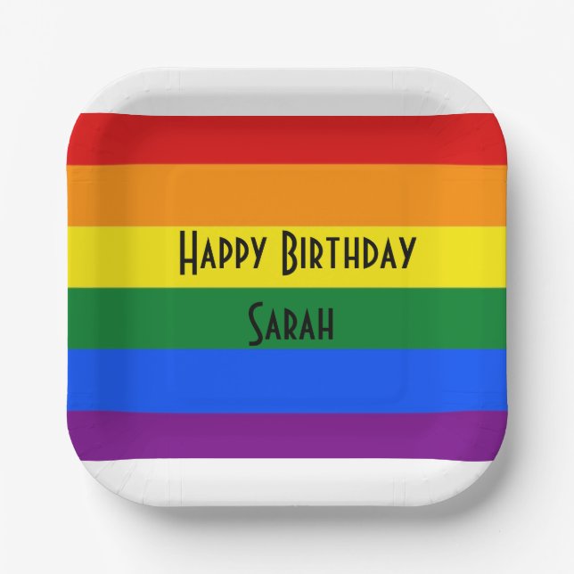 Rainbow-Party-Papierplatte Pappteller (Vorderseite)