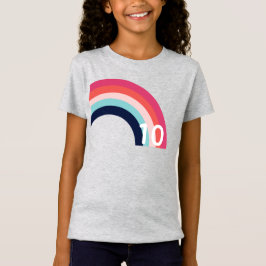 Rainbow Party Personalisiertes Alter Rosa Blau Gra T-Shirt