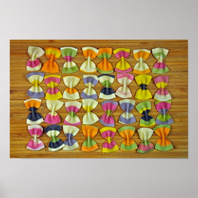 Rainbow-Pasta-Muster Poster (Vorne)