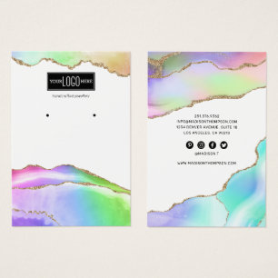 Rainbow Pastel Agate Earring Display