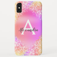 Rainbow Pastel Bling Luxus Glitzer Monogram